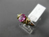 0.75CT DIAMOND & AAA OVAL PINK SAPPHIRE 14KT 2 TONE GOLD 3 STONE ENGAGEMENT RING