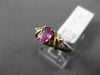 0.75CT DIAMOND & AAA OVAL PINK SAPPHIRE 14KT 2 TONE GOLD 3 STONE ENGAGEMENT RING