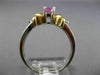 0.75CT DIAMOND & AAA OVAL PINK SAPPHIRE 14KT 2 TONE GOLD 3 STONE ENGAGEMENT RING