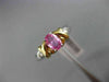0.75CT DIAMOND & AAA OVAL PINK SAPPHIRE 14KT 2 TONE GOLD 3 STONE ENGAGEMENT RING