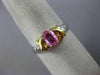 0.75CT DIAMOND & AAA OVAL PINK SAPPHIRE 14KT 2 TONE GOLD 3 STONE ENGAGEMENT RING