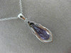 LARGE 3.46CT DIAMOND & AAA AMETHYST 14K WHITE GOLD 3D TEAR DROP FILIGREE PENDANT