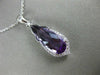 LARGE 3.46CT DIAMOND & AAA AMETHYST 14K WHITE GOLD 3D TEAR DROP FILIGREE PENDANT