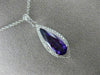 LARGE 2.21CT DIAMOND & AAA AMETHYST 14K WHITE GOLD 3D TEAR DROP FILIGREE PENDANT