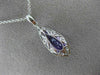 LARGE 2.21CT DIAMOND & AAA AMETHYST 14K WHITE GOLD 3D TEAR DROP FILIGREE PENDANT