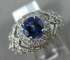 LARGE 1.36CT DIAMOND & AAA TANZANITE 14KT WHITE GOLD 3D FILIGREE ENGAGEMENT RING