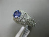 LARGE 1.36CT DIAMOND & AAA TANZANITE 14KT WHITE GOLD 3D FILIGREE ENGAGEMENT RING