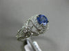 LARGE 1.36CT DIAMOND & AAA TANZANITE 14KT WHITE GOLD 3D FILIGREE ENGAGEMENT RING