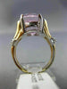 EXTRA LARGE 14.57CT DIAMOND & AAA OVAL KUNZITE 14KT 2 TONE GOLD ENGAGEMENT RING