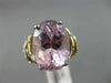 EXTRA LARGE 14.57CT DIAMOND & AAA OVAL KUNZITE 14KT 2 TONE GOLD ENGAGEMENT RING