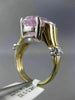 EXTRA LARGE 14.57CT DIAMOND & AAA OVAL KUNZITE 14KT 2 TONE GOLD ENGAGEMENT RING