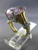 EXTRA LARGE 14.57CT DIAMOND & AAA OVAL KUNZITE 14KT 2 TONE GOLD ENGAGEMENT RING