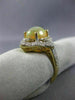 ANTIQUE LARGE 2.50CT DIAMOND & AAA OPAL 14KT 2 TONE GOLD 3D FILIGREE SQUARE RING