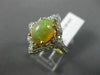 ANTIQUE LARGE 2.50CT DIAMOND & AAA OPAL 14KT 2 TONE GOLD 3D FILIGREE SQUARE RING