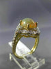 ANTIQUE LARGE 2.50CT DIAMOND & AAA OPAL 14KT 2 TONE GOLD 3D FILIGREE SQUARE RING