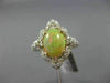 ANTIQUE LARGE 2.50CT DIAMOND & AAA OPAL 14KT 2 TONE GOLD 3D FILIGREE SQUARE RING