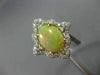 ANTIQUE LARGE 2.50CT DIAMOND & AAA OPAL 14KT 2 TONE GOLD 3D FILIGREE SQUARE RING