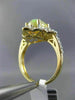 ANTIQUE LARGE 2.50CT DIAMOND & AAA OPAL 14KT 2 TONE GOLD 3D FILIGREE SQUARE RING