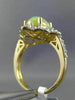 ANTIQUE LARGE 2.50CT DIAMOND & AAA OPAL 14KT 2 TONE GOLD 3D FILIGREE SQUARE RING