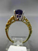 LARGE 3.0CT AAA AMETHYST 14KT 2 TONE GOLD SOLITAIRE MULTI HEART ENGAGEMENT RING