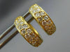 ESTATE .56CT DIAMOND 14KT YELLOW GOLD CLASSIC 2 ROW PAVE HUGGIE EARRINGS #26079