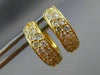ESTATE .56CT DIAMOND 14KT YELLOW GOLD CLASSIC 2 ROW PAVE HUGGIE EARRINGS #26079