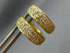 ESTATE .56CT DIAMOND 14KT YELLOW GOLD CLASSIC 2 ROW PAVE HUGGIE EARRINGS #26079