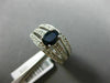 WIDE 1.52CT DIAMOND & AAA OVAL SAPPHIRE 14K WHITE GOLD MULTI ROW ENGAGEMENT RING