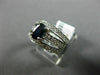 WIDE 1.52CT DIAMOND & AAA OVAL SAPPHIRE 14K WHITE GOLD MULTI ROW ENGAGEMENT RING