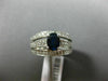 WIDE 1.52CT DIAMOND & AAA OVAL SAPPHIRE 14K WHITE GOLD MULTI ROW ENGAGEMENT RING