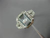 WIDE 1.77CT DIAMOND & AAA EMERALD CUT AQUAMARINE 14KT WHITE GOLD ENGAGEMENT RING