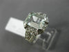 WIDE 1.77CT DIAMOND & AAA EMERALD CUT AQUAMARINE 14KT WHITE GOLD ENGAGEMENT RING
