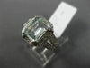 WIDE 1.77CT DIAMOND & AAA EMERALD CUT AQUAMARINE 14KT WHITE GOLD ENGAGEMENT RING