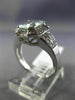 WIDE 1.77CT DIAMOND & AAA EMERALD CUT AQUAMARINE 14KT WHITE GOLD ENGAGEMENT RING