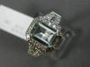 WIDE 1.77CT DIAMOND & AAA EMERALD CUT AQUAMARINE 14KT WHITE GOLD ENGAGEMENT RING