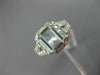 WIDE 1.77CT DIAMOND & AAA EMERALD CUT AQUAMARINE 14KT WHITE GOLD ENGAGEMENT RING