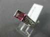 1.16CT DIAMOND & AAA EMERALD CUT PINK TOURMALINE 14KT WHITE GOLD ENGAGEMENT RING