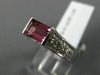 1.16CT DIAMOND & AAA EMERALD CUT PINK TOURMALINE 14KT WHITE GOLD ENGAGEMENT RING