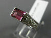 1.16CT DIAMOND & AAA EMERALD CUT PINK TOURMALINE 14KT WHITE GOLD ENGAGEMENT RING