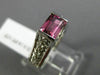 1.16CT DIAMOND & AAA EMERALD CUT PINK TOURMALINE 14KT WHITE GOLD ENGAGEMENT RING