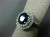LARGE 3.15CT DIAMOND & AAA SAPPHIRE 14KT WHITE GOLD DOUBLE HALO ENGAGEMENT RING