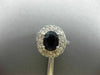 LARGE 3.15CT DIAMOND & AAA SAPPHIRE 14KT WHITE GOLD DOUBLE HALO ENGAGEMENT RING