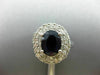 LARGE 3.15CT DIAMOND & AAA SAPPHIRE 14KT WHITE GOLD DOUBLE HALO ENGAGEMENT RING