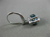 3.04CT DIAMOND & AAA BLUE TOPAZ 14KT WHITE GOLD HALO LEVERBACK HANGING EARRINGS