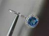 3.04CT DIAMOND & AAA BLUE TOPAZ 14KT WHITE GOLD HALO LEVERBACK HANGING EARRINGS