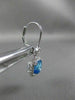 3.04CT DIAMOND & AAA BLUE TOPAZ 14KT WHITE GOLD HALO LEVERBACK HANGING EARRINGS