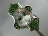EXTRA LARGE 8.20CT DIAMOND & AAA TSAVORITE & AQUAMARINE 18K WHITE GOLD LEAF RING