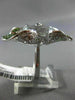 EXTRA LARGE 8.20CT DIAMOND & AAA TSAVORITE & AQUAMARINE 18K WHITE GOLD LEAF RING