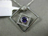 ESTATE LARGE .35CT DIAMOND & AAA AMETHYST 14KT WHITE GOLD SQUARE ETOILE PENDANT