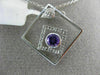 ESTATE LARGE .35CT DIAMOND & AAA AMETHYST 14KT WHITE GOLD SQUARE ETOILE PENDANT
